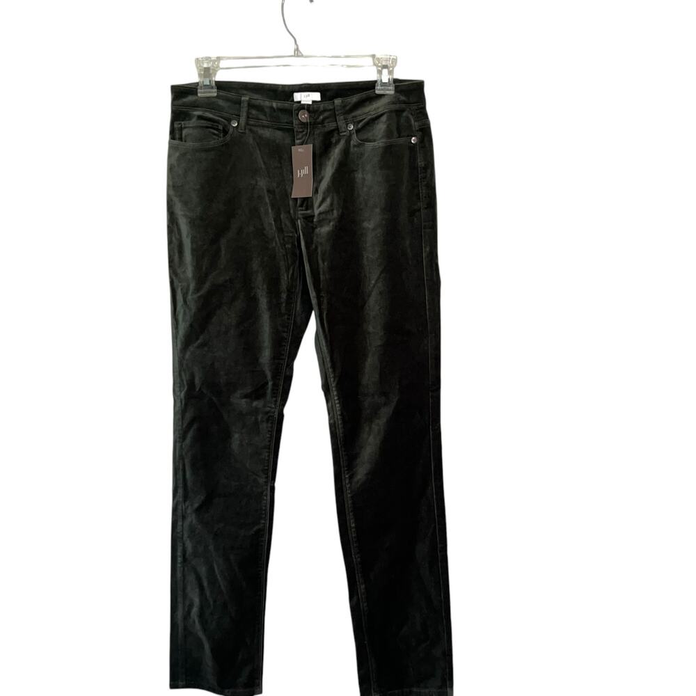 NWT J Jill Velvet Straight Leg 5-Pocket Jeans Pants Boxwood Green Women's 4
